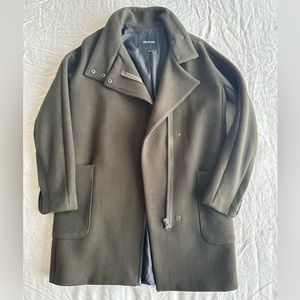 Madewell wool moto car coat with leather trim